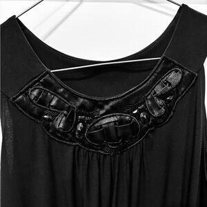 East 5th Black Sleeveless Top with Bead Detail